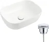 A white ceramic sink and a chrome drain assembly are shown against a white background. Náhled obrázku produktu