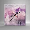 Wanduhr - Quadrat - Glasuhr - Blumen Rosa Vintage - 30x30cm Produktbild-Vorschau 3