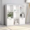 A white cube shelf unit filled with decorative items and books. Produktbild-Vorschau