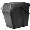 A black plastic trash bin with a hinged lid. Podgląd zdjęcia produktu