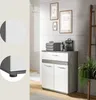 Blake Badschrank 1 Schublade 2 Türen weiß Hochglanz, grau. Produktbild-Vorschau 8