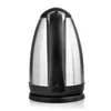 A back view of a stainless steel electric kettle with a black handle and base, set against a plain white background. Anteprima dell’immagine prodotto