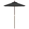 vidaXL Sonnenschirm mit Holzmast Schwarz 196x231 cm Produktbild-Vorschau 3