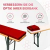 TexDeko Bierbankauflage 220x25x4cm mit Reißverschluss Rot Produktbild-Vorschau 4