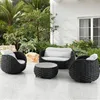 Outdoor-Sofa-Set – mit Couchtisch, 2 Dreisitzern & 2 Produktbild-Vorschau 3