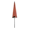 A closed orange umbrella with a black pole against a white background. Produktbild-Vorschau
