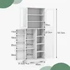 GOPLUS Küchenschrank, Küchenbuffet mit 2 Glastüren und Produktbild-Vorschau 3