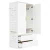 MODFU Kledingkast, wit, 70 x 50 x 170 cm, opbergkast met Productafbeelding-voorbeeld 3
