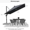 PURPLE LEAF Ampelschirm 300 x 300 cm Sonnenschirm mit LED Produktbild-Vorschau 2