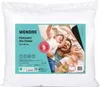A white pillow is shown in its packaging with a colorful label featuring a family. Podgląd zdjęcia produktu