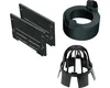 A collection of black plastic drainage accessories against a white background. Produktbild-Vorschau