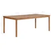 A wooden table with dimensions indicated. Produktbild-Vorschau