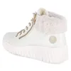 A white high-top sneaker boot with fur trim. Produktbild-Vorschau