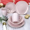 Ossia 6tlg Tearose rosa Frühstücksset Steingut Teller Produktbild-Vorschau 6