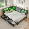 UnboxG Polsterbett 140x200 cm Grau, Doppelbett aus Produktbild-Vorschau 6