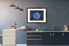 MuchoWow® Gerahmtes Poster Blumen - Schwarz - Weiß - Blau Produktbild-Vorschau 5