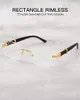 OD Rahmenlose, randlose, rechteckige Sonnenbrille für Damen Produktbild-Vorschau 3