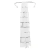 A shower curtain hanging from a curved shower curtain rod. Podgląd zdjęcia produktu