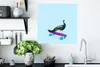 MuchoWow® Poster Pfau - Blau - Skateboard - Tiere - Lustig Produktbild-Vorschau 3