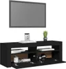 A black TV stand with a television mounted above it. Náhľad obrázku produktu
