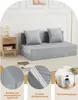Schlafsofa mit Samtbezug und 2 Kissen, abnehmbarer und Produktbild-Vorschau 6
