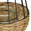 Windlicht Schwarz Natur mit Henkel Glas Teelicht Ø18cm Produktbild-Vorschau 2