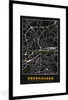MuchoWow® Gerahmtes Poster Schwarz und Gold - Stadtplan - Produktbild-Vorschau 1
