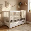 Weiß Babybett,Gitterbet mit Shublade 120x60cm, Umwandelbar Produktbild-Vorschau 5