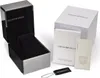 The image shows the packaging for an Emporio Armani watch, including the watch box, outer box, and documentation. Produktbild-Vorschau