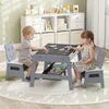 COSTWAY Kindertisch mit 2 Stühlen, Maltisch 5 in 1 mit Produktbild-Vorschau 2