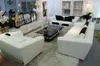 Luxus Sofa Chesterfield Dreisitzer Echtleder Couchen Weiß Produktbild-Vorschau 2