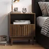 Table de chevet moderne aspect noyer de style Mid-Century, Voir les images du produit 3