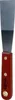 A close-up view of a tool with a wooden handle and a metal blade. Produktbild-Vorschau