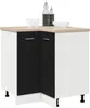 Möbel Schwarzer Eichen-Eckunterschrank - 75.5x75.5x81.5 cm Produktbild-Vorschau 3