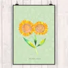 Mr. & Mrs. Panda Bild Blume Sonnenblume DIN A4 - Blattgrün Produktbild-Vorschau 2