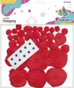 Pomponmix, verschillende maten, rood, 45 stuks, merk Productafbeelding-voorbeeld 1