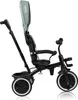A side view of a black and green multifunctional tricycle for children. Produktbild-Vorschau