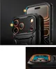 A close-up marketing image showing a black phone case with orange accents, highlighting the camera area and the phone's screen edge. Náhľad obrázku produktu