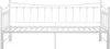 A white metal daybed with a slatted base and ornate sides. Produktbild-Vorschau