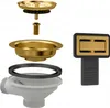 Exploded view of sink drain components and a faucet. Podgląd zdjęcia produktu