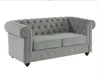 Couchgarnitur 3+2 - Samt - Hellgrau - CHESTERFIELD Produktbild-Vorschau 5