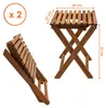 Set di 2 sgabelli pieghevoli in legno massello di acacia Anteprima dell’immagine prodotto 2