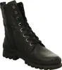 A black leather lace-up boot with a side zipper. Produktbild-Vorschau