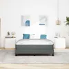 vidaXL Skříňová postel tmavě šedá 140 x 190 cm látka Náhled obrázku produktu 3