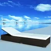vidaXL Sonnenliege mit Auflage Poly Rattan Braun Produktbild-Vorschau 2