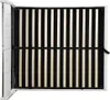 The underside of a white bed frame with a slatted base. Produktbild-Vorschau