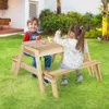 COSTWAY 2 in 1 Kindersitzgruppe mit Matschtisch, Outdoor Produktbild-Vorschau 2