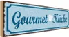 vianmo Holzschild 10x27 cm Gourmet Küche blau Kochen Produktbild-Vorschau 1