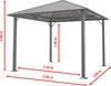 A diagram of a gray gazebo with dimensions indicated by red lines and text. Anteprima dell’immagine prodotto