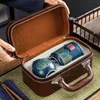 ASKSA Service à thé de voyage portable avec valise, Voir les images du produit 3